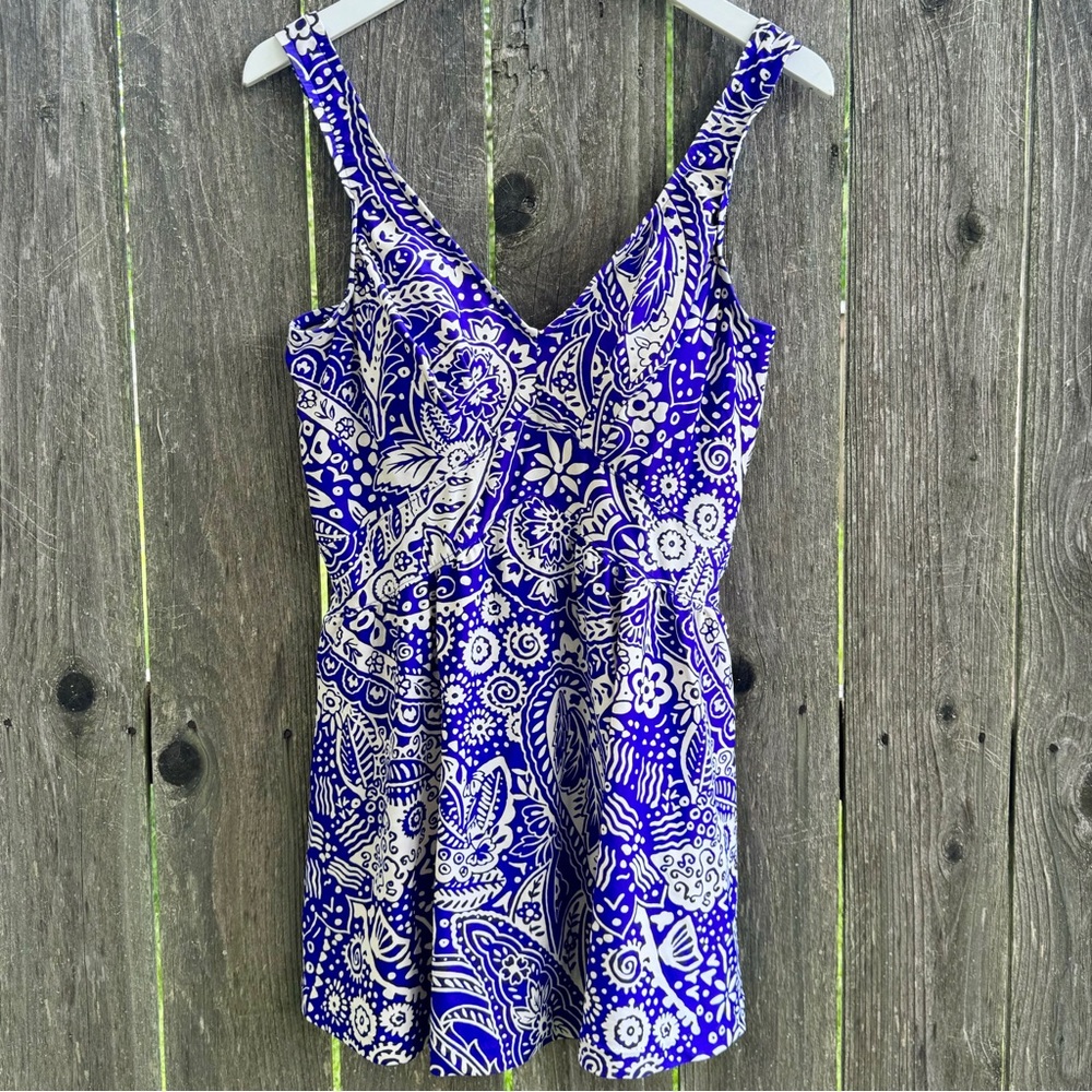 Maxine of Hollywood Blue and White One Piece Swimsuit